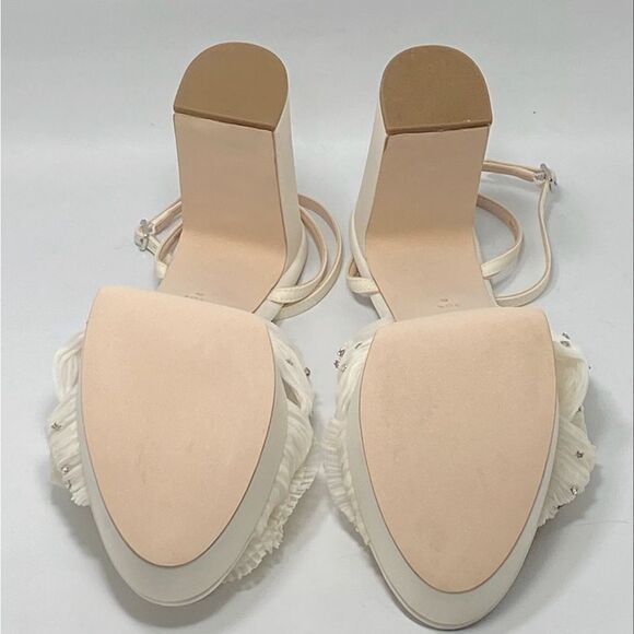 Loeffler Randall Natalia Crystal-Embellished Bow Platform Sandals size 10.5 - Picture 12 of 13